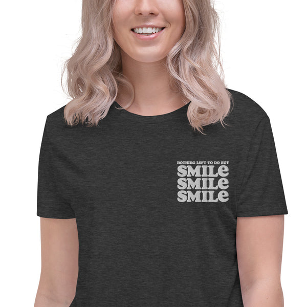 Smile, Smile, Smile - Embroidered Crop